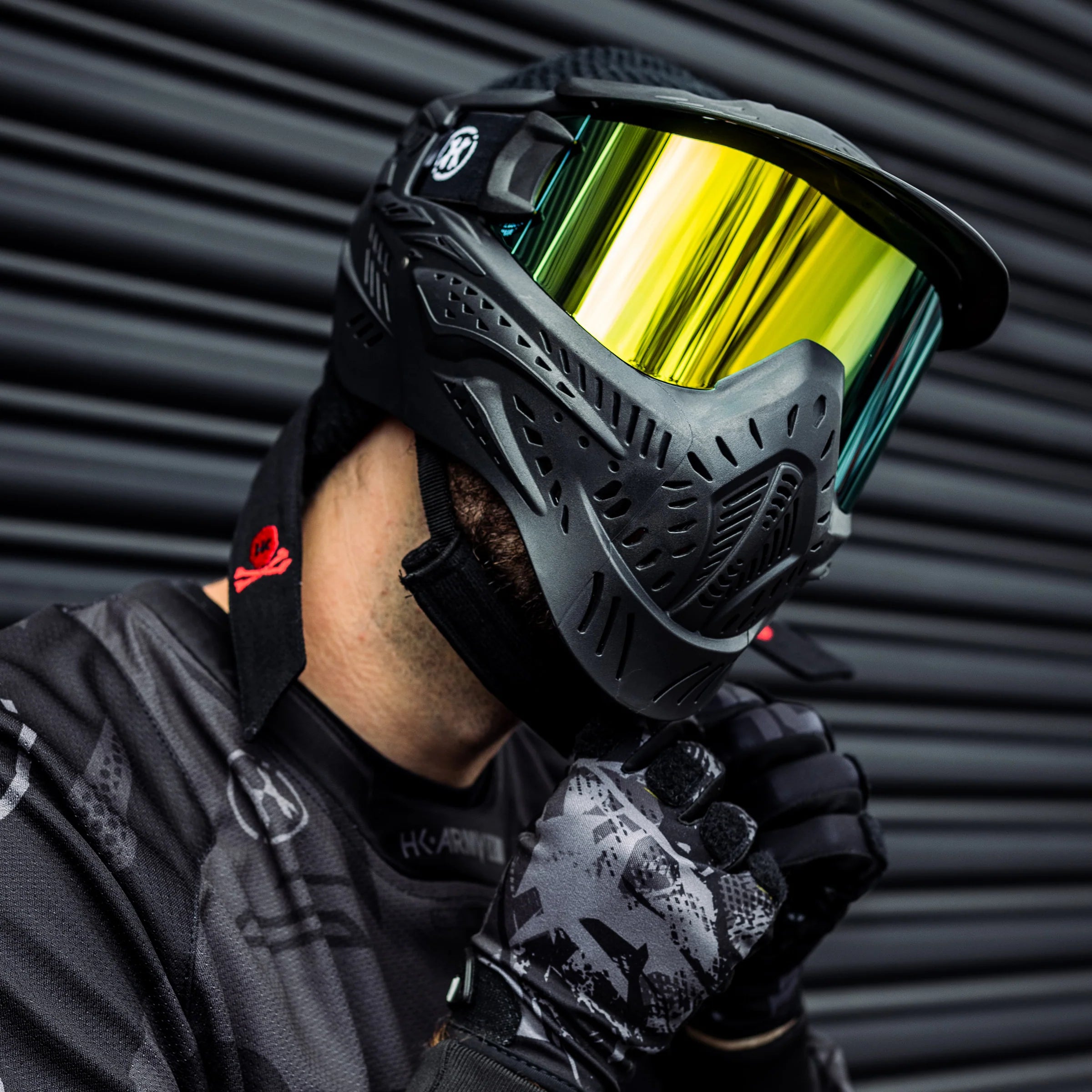HSTL Goggle | Color: Black W/ Gold Thermal Lens | Paintball & Airsoft Goggle - Image 6