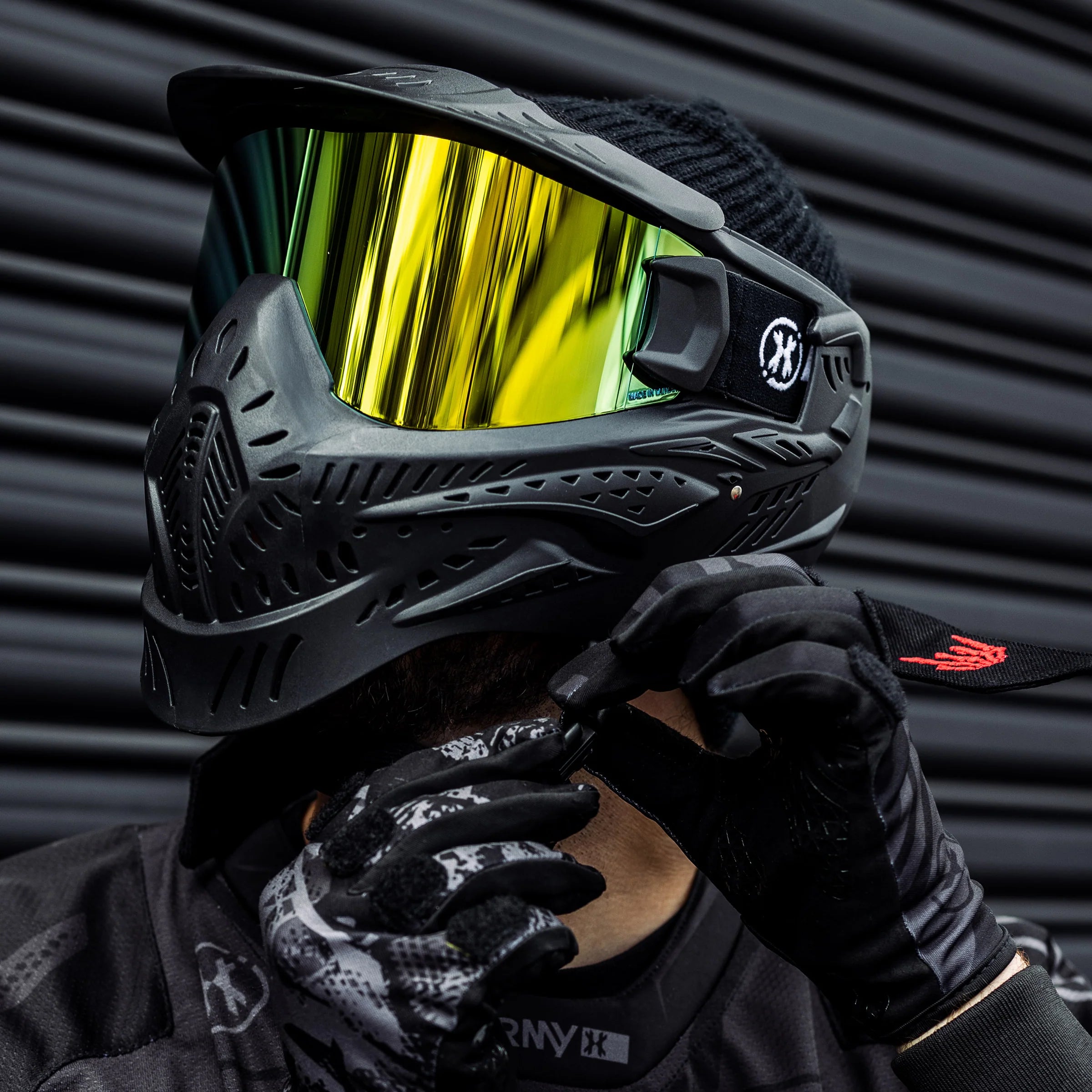 HSTL Goggle | Color: Black W/ Gold Thermal Lens | Paintball & Airsoft Goggle - Image 7