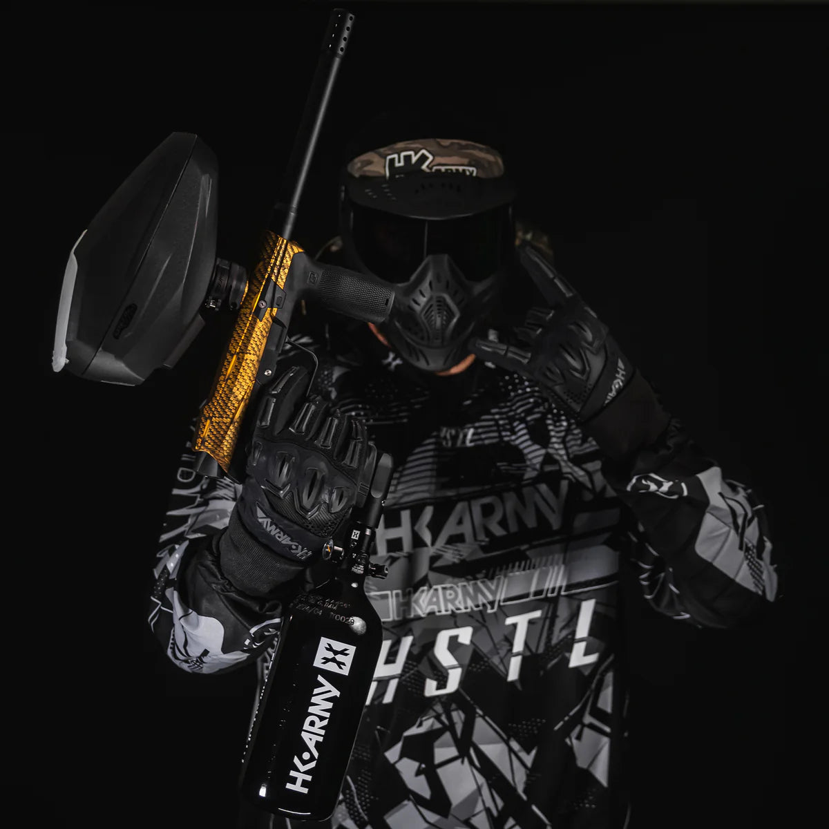HK EMEK Mechanical Marker Package "Machine Gold" with Speedster Loader and 48ci HPA Tank - Image 5