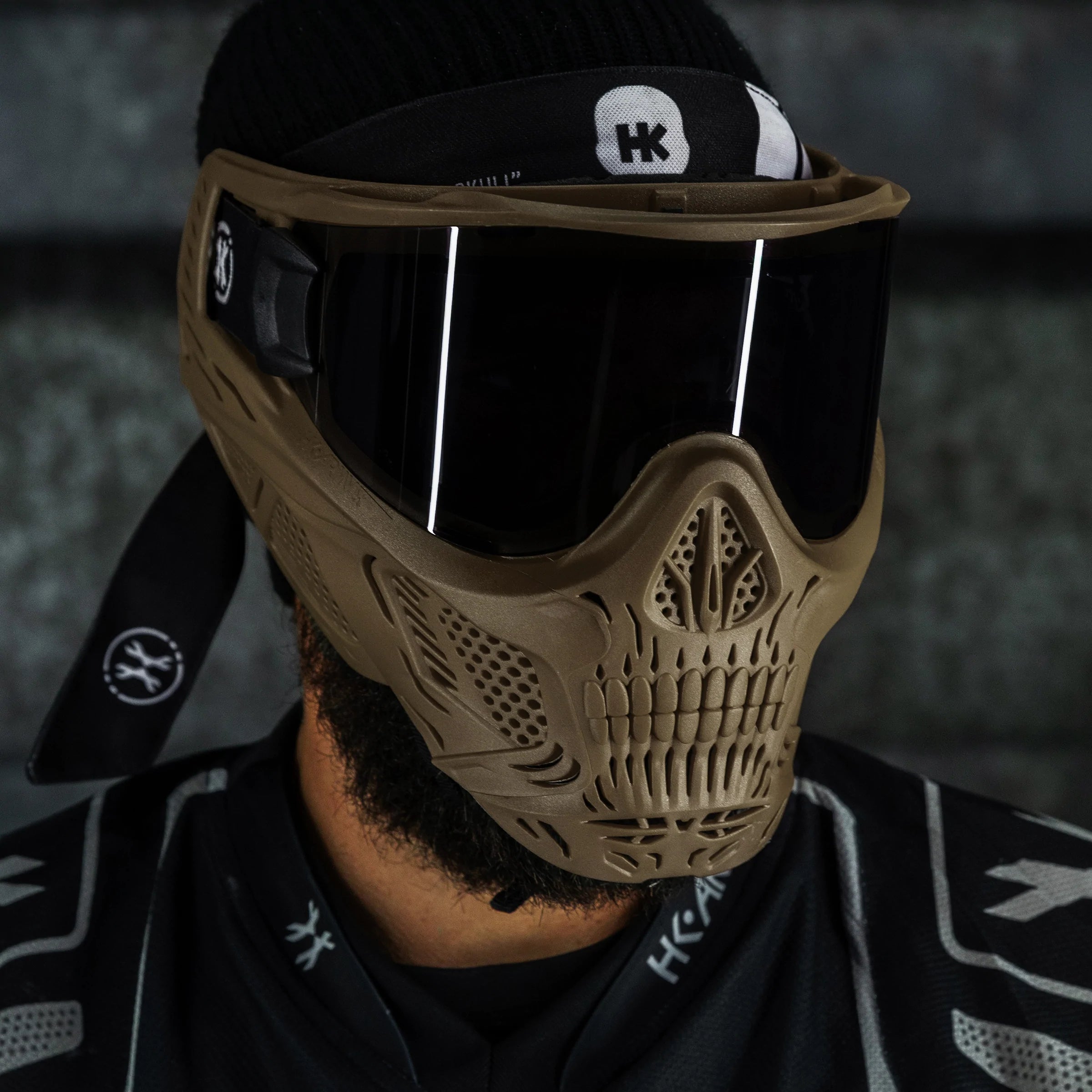 Hstl Skull Goggle "Grave Digger" - Tan W/ Smoke Lens | Paintball Goggle | Mask | Hk Army - Image 4