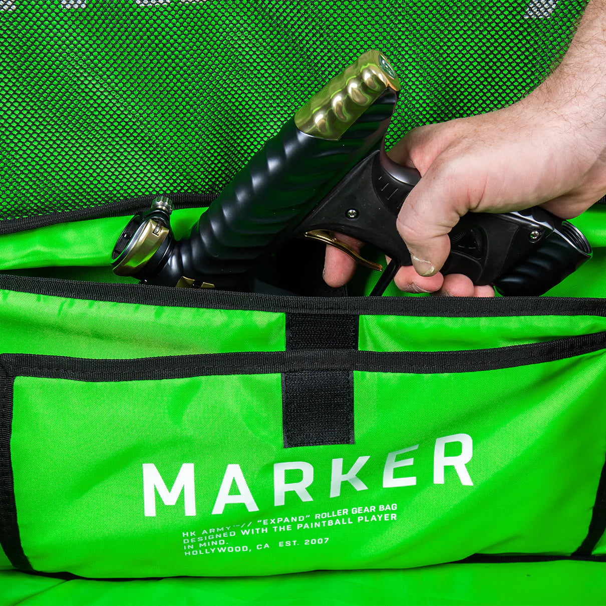 Expand 75L - Roller Gear Bag - Shroud Neon Green | Paintball Gear Bag | Hk Army - Image 4