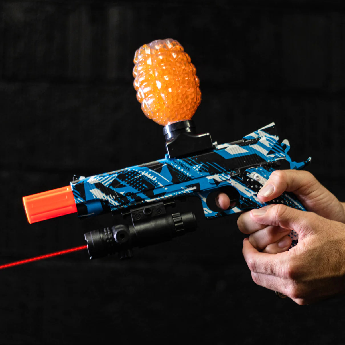 Gellyball Pistol with Laser | Rapid Gel Blaster Gelstrike | Color: Blue - Image 4