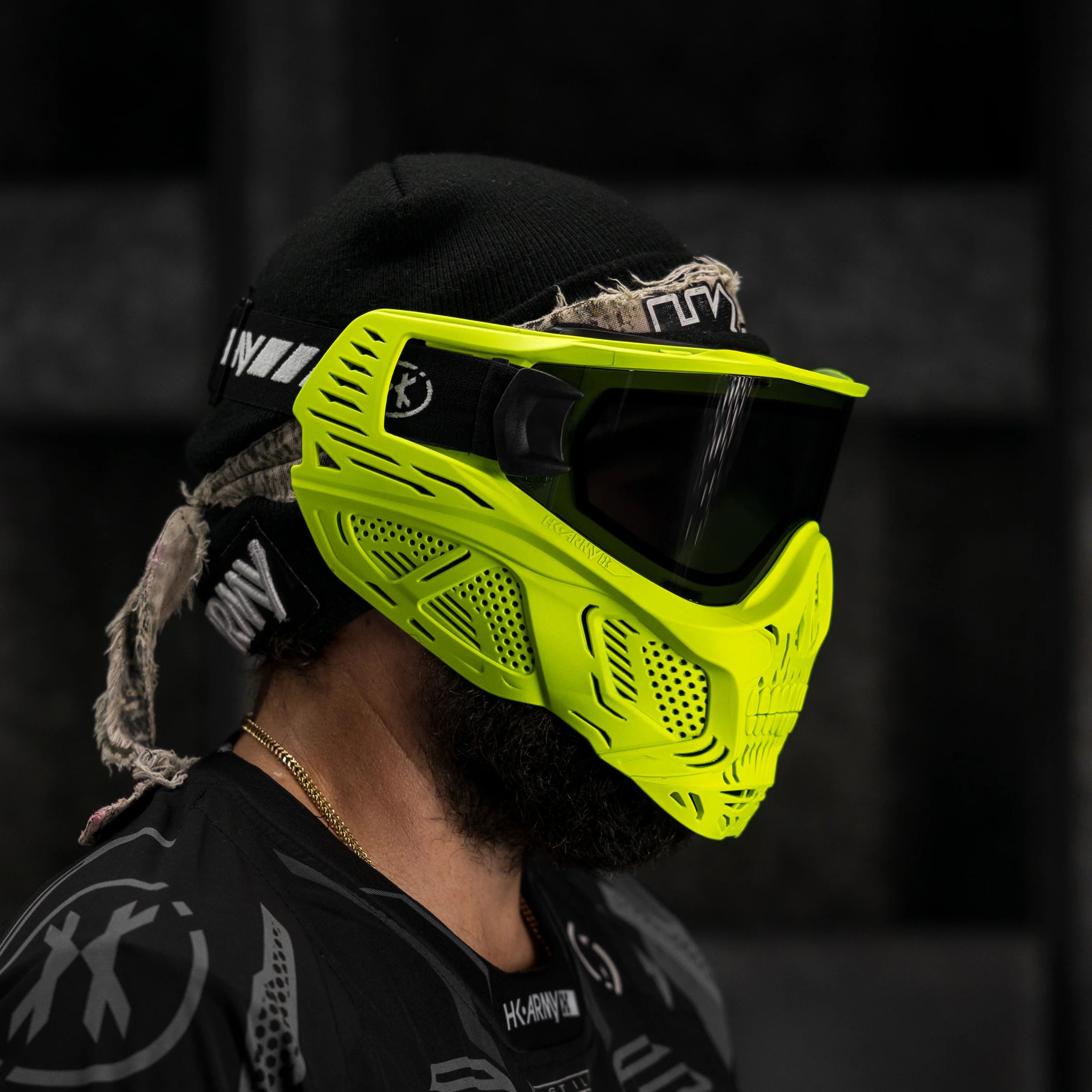 HSTL Skull Goggle "Neon Yellow" - W/ Smoke Lens | Paintball Goggle | Mask | Hk Army - Image 6