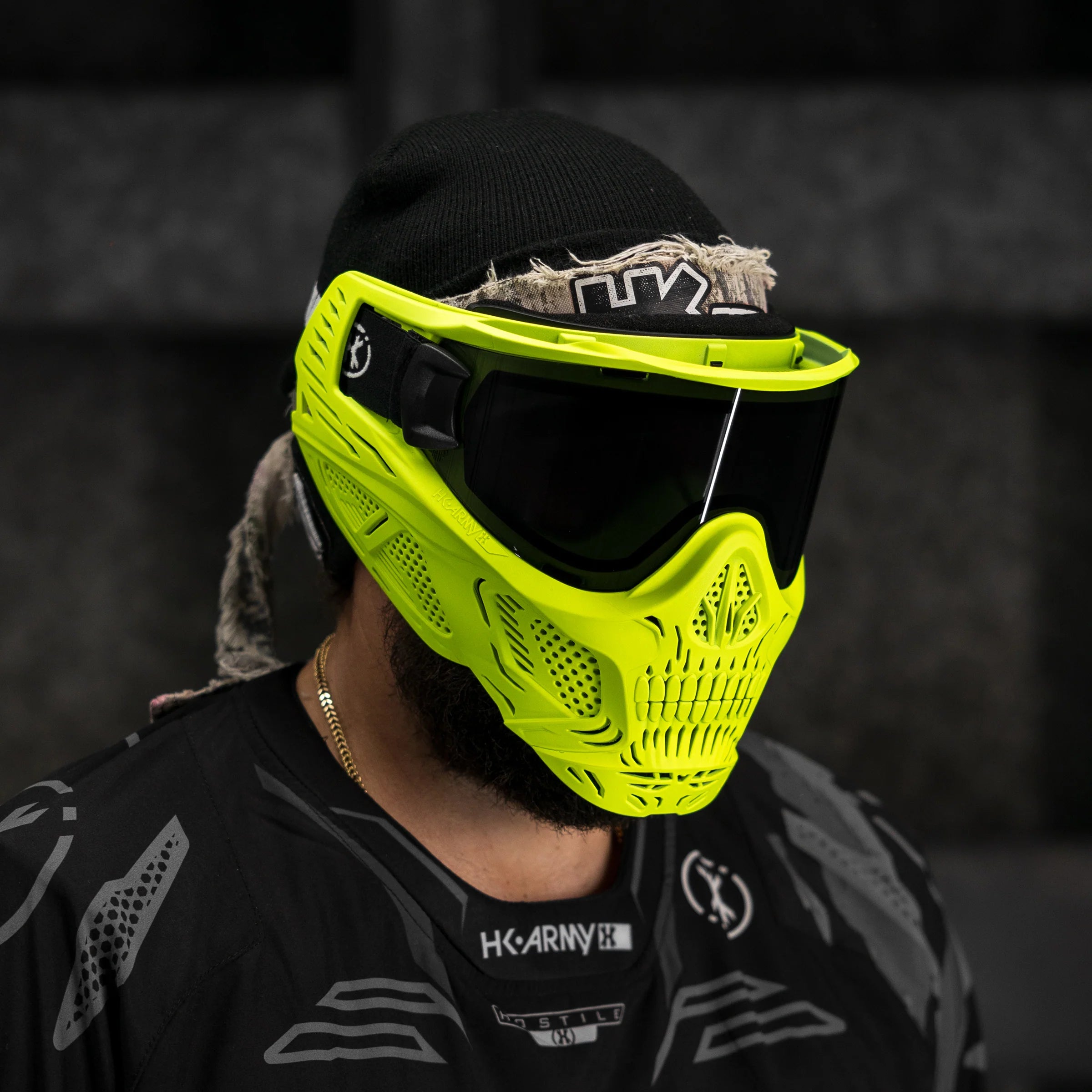 HSTL Skull Goggle "Neon Yellow" - W/ Smoke Lens | Paintball Goggle | Mask | Hk Army - Image 5