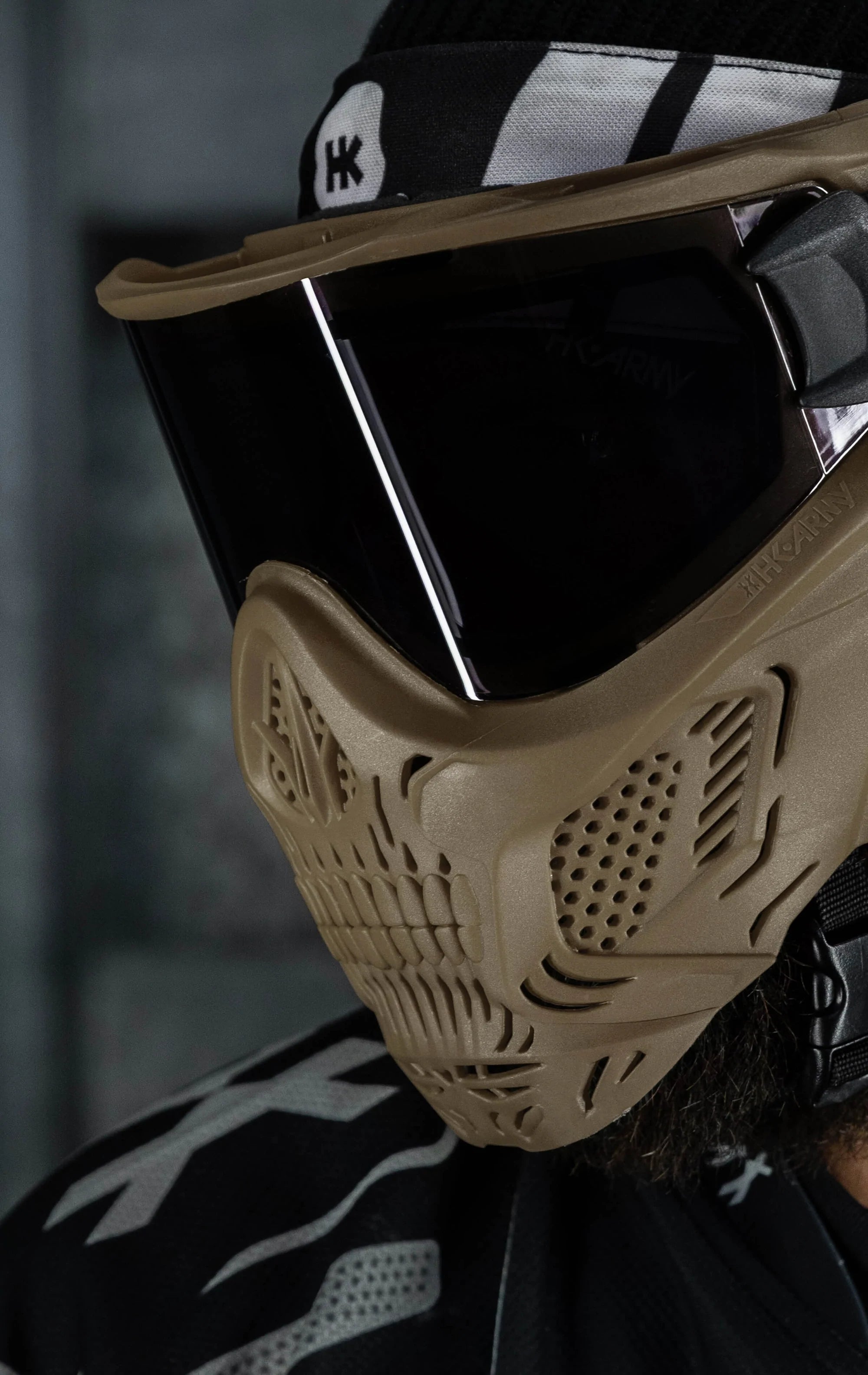 Hstl Skull Goggle "Grave Digger" - Tan W/ Smoke Lens | Paintball Goggle | Mask | Hk Army - Image 8