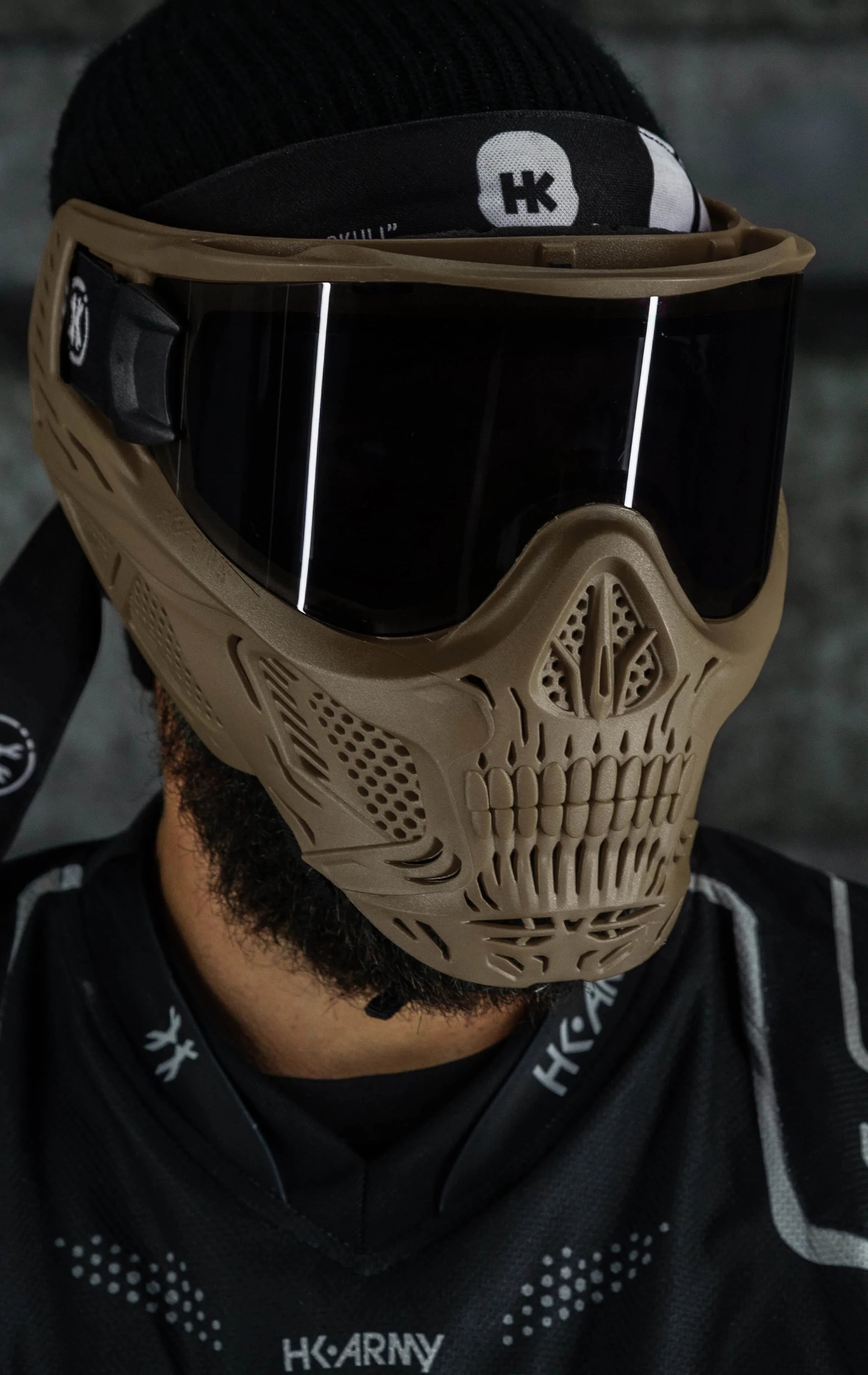Hstl Skull Goggle "Grave Digger" - Tan W/ Smoke Lens | Paintball Goggle | Mask | Hk Army - Image 6
