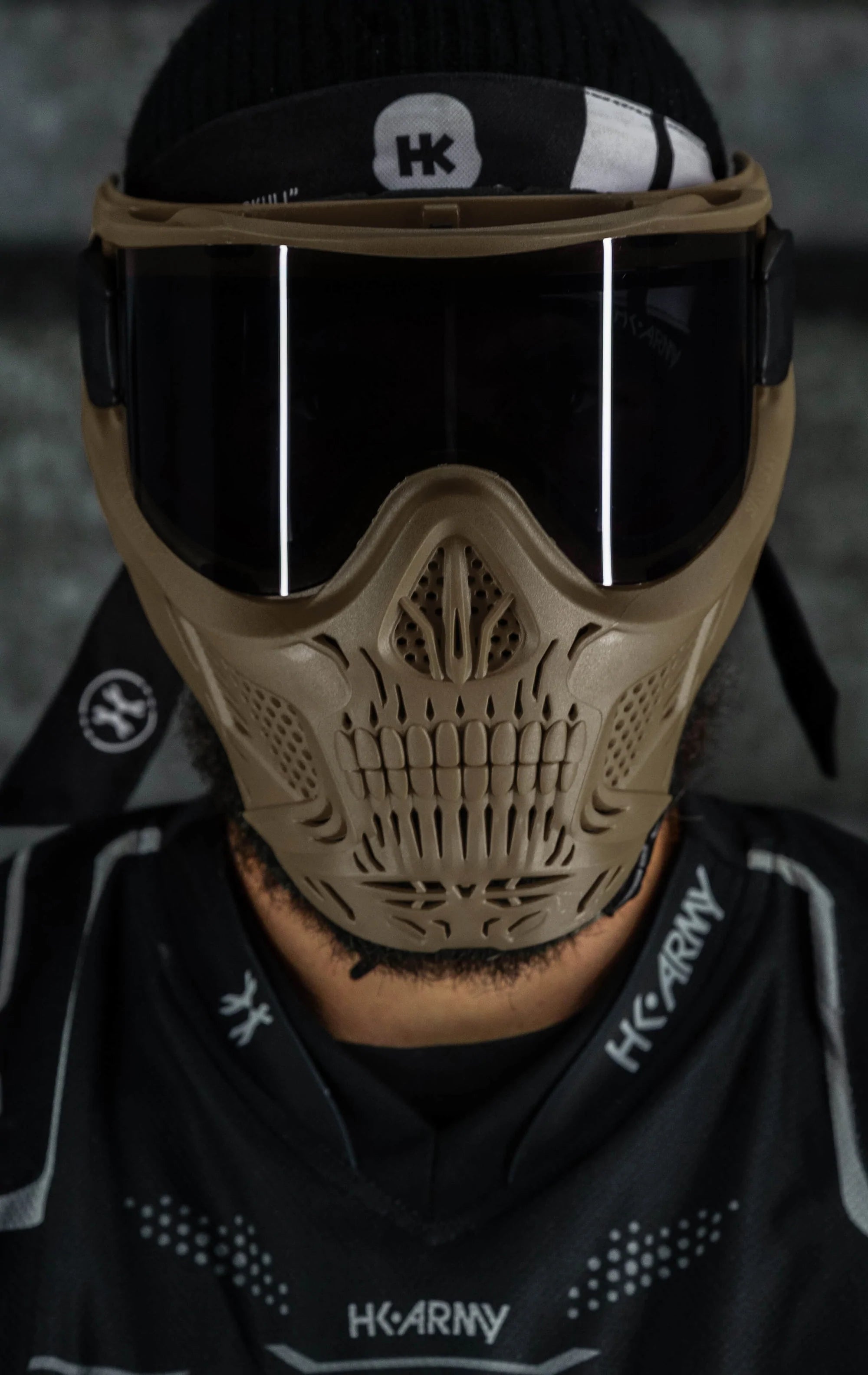 Hstl Skull Goggle "Grave Digger" - Tan W/ Smoke Lens | Paintball Goggle | Mask | Hk Army - Image 5