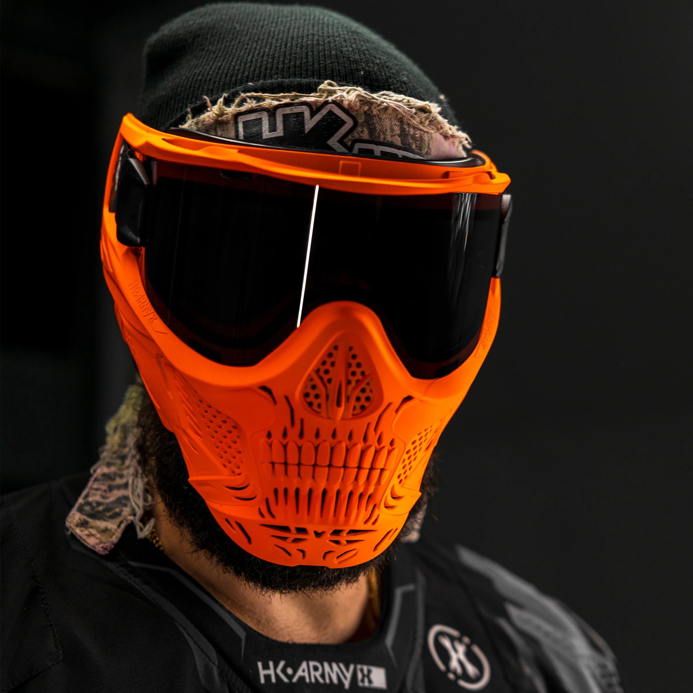 HSTL Skull Goggle "Neon Orange" - W/ Smoke Lens | Paintball Goggle | Mask | Hk Army - Image 5