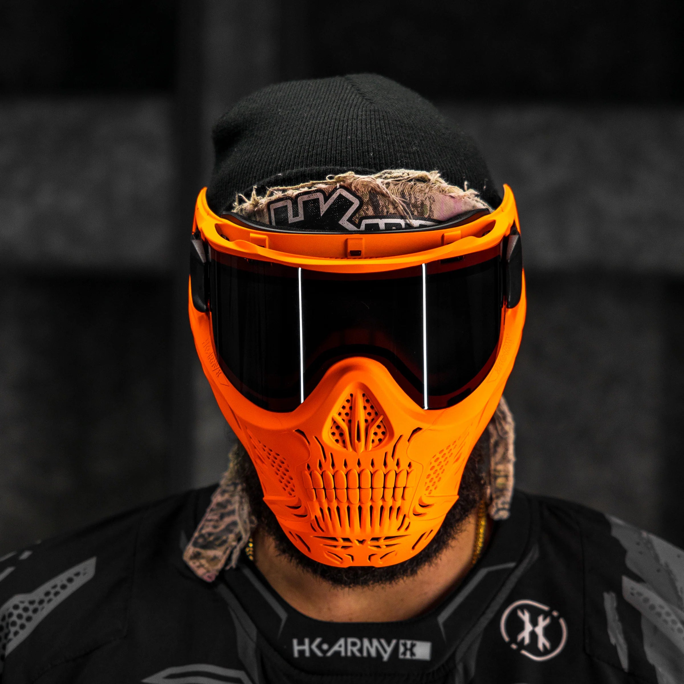 HSTL Skull Goggle "Neon Orange" - W/ Smoke Lens | Paintball Goggle | Mask | Hk Army - Image 6