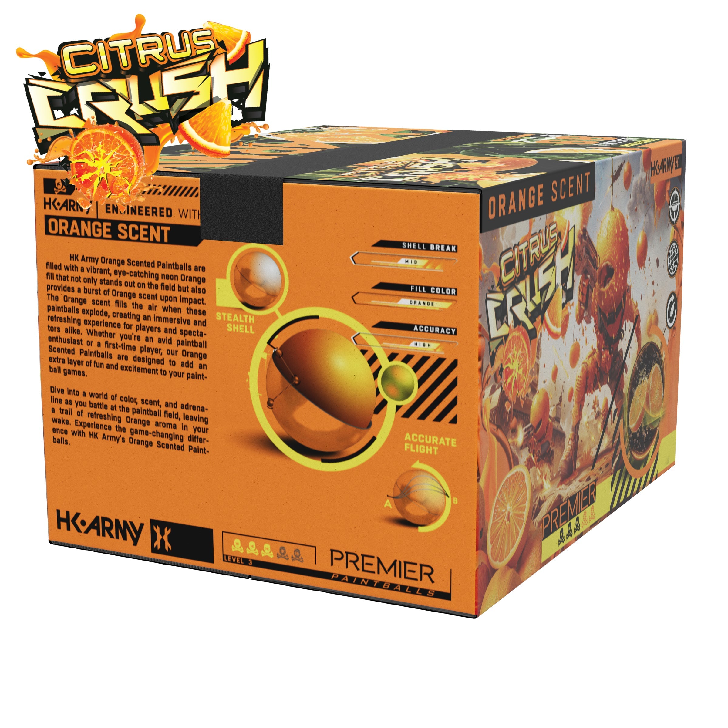 HK Army Citrus Crush Scented Paintballs - Premier Orange Fill - Image 3
