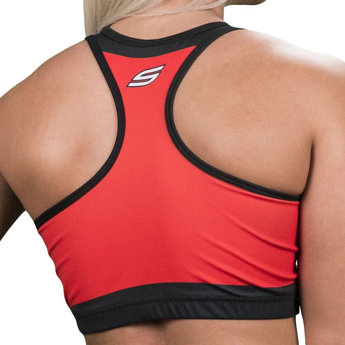 Women's Racerback Sports Bra, Loyalty Red - Image 2