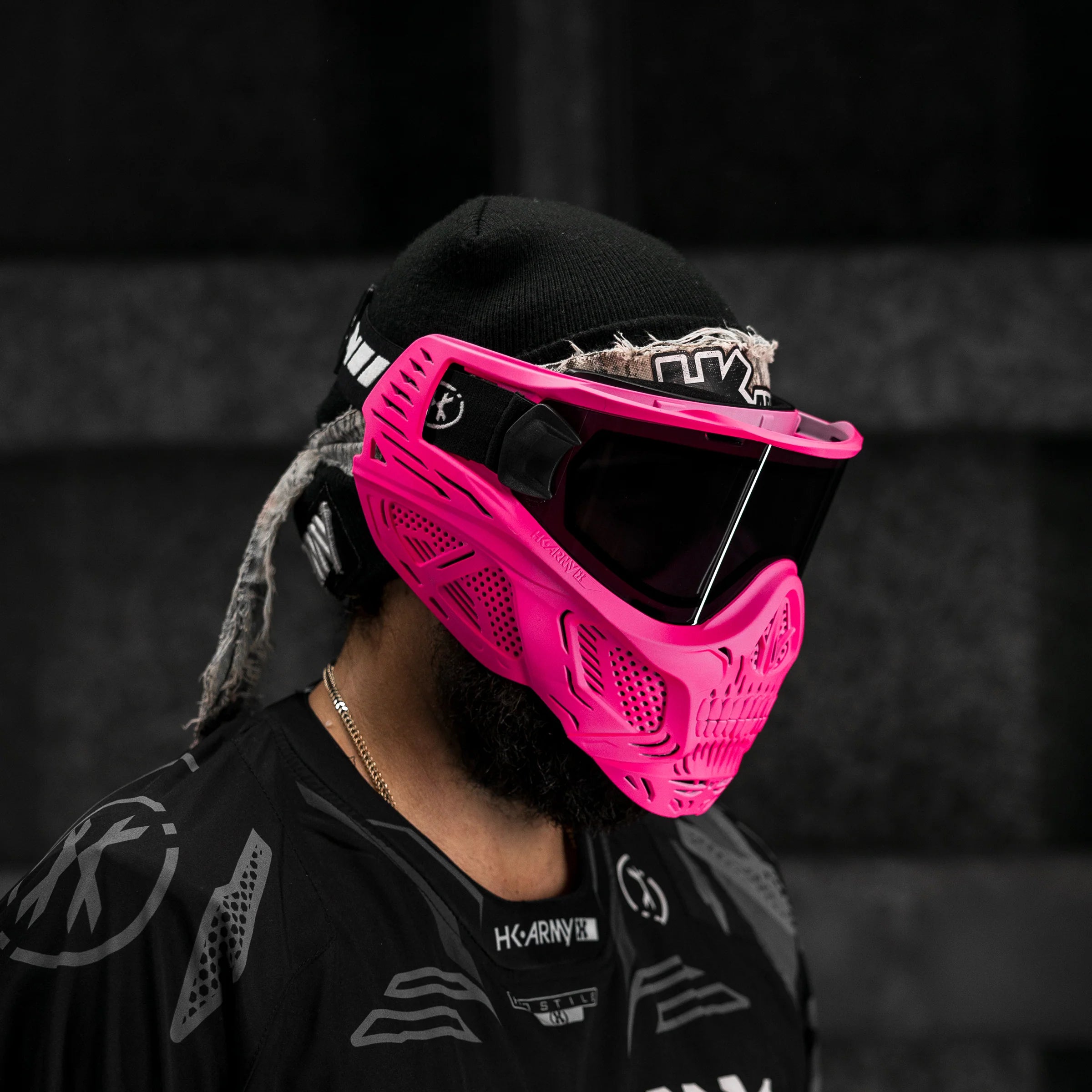 HSTL Skull Goggle "Neon Pink" - W/ Smoke Lens | Paintball Goggle | Mask | Hk Army - Image 5