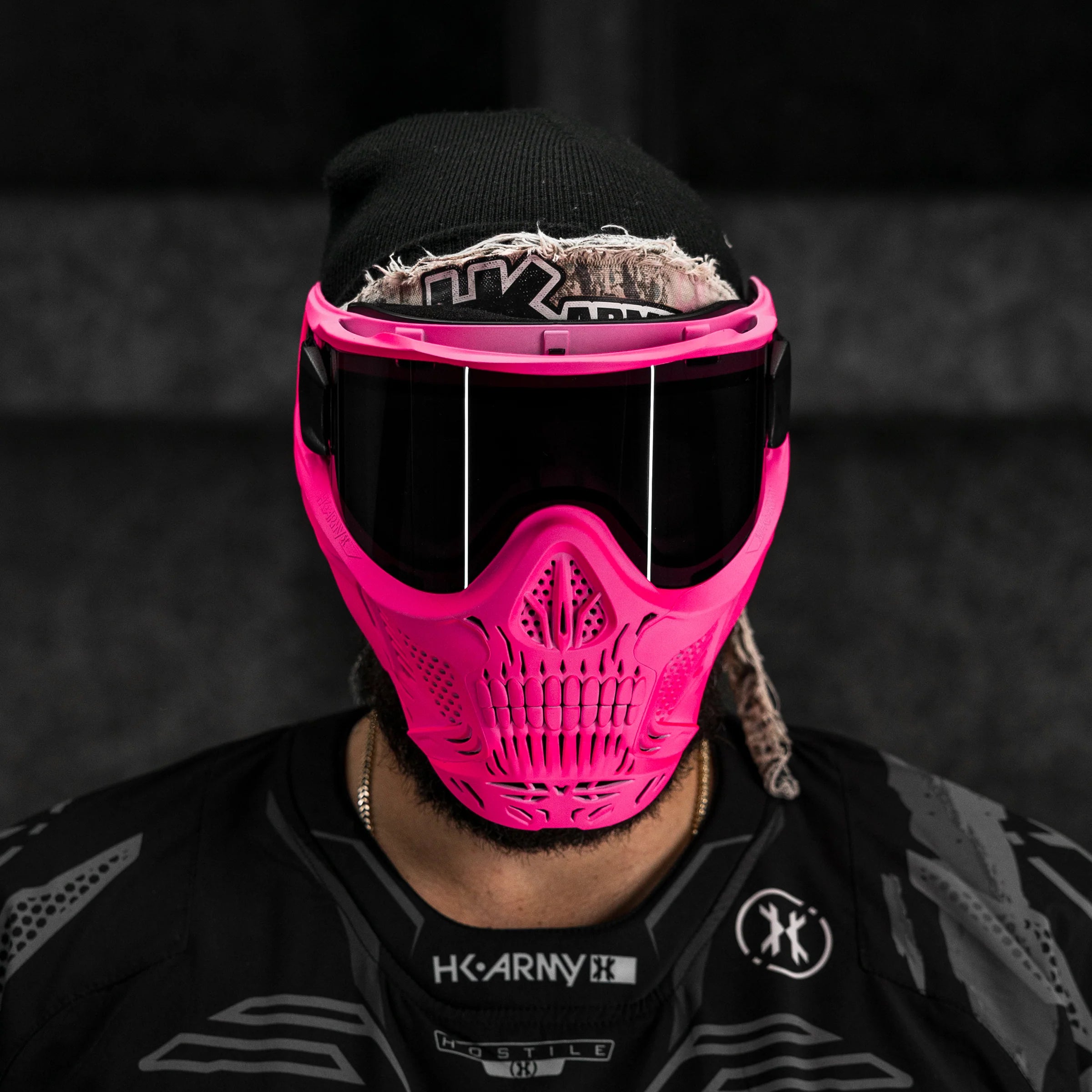 HSTL Skull Goggle "Neon Pink" - W/ Smoke Lens | Paintball Goggle | Mask | Hk Army - Image 4