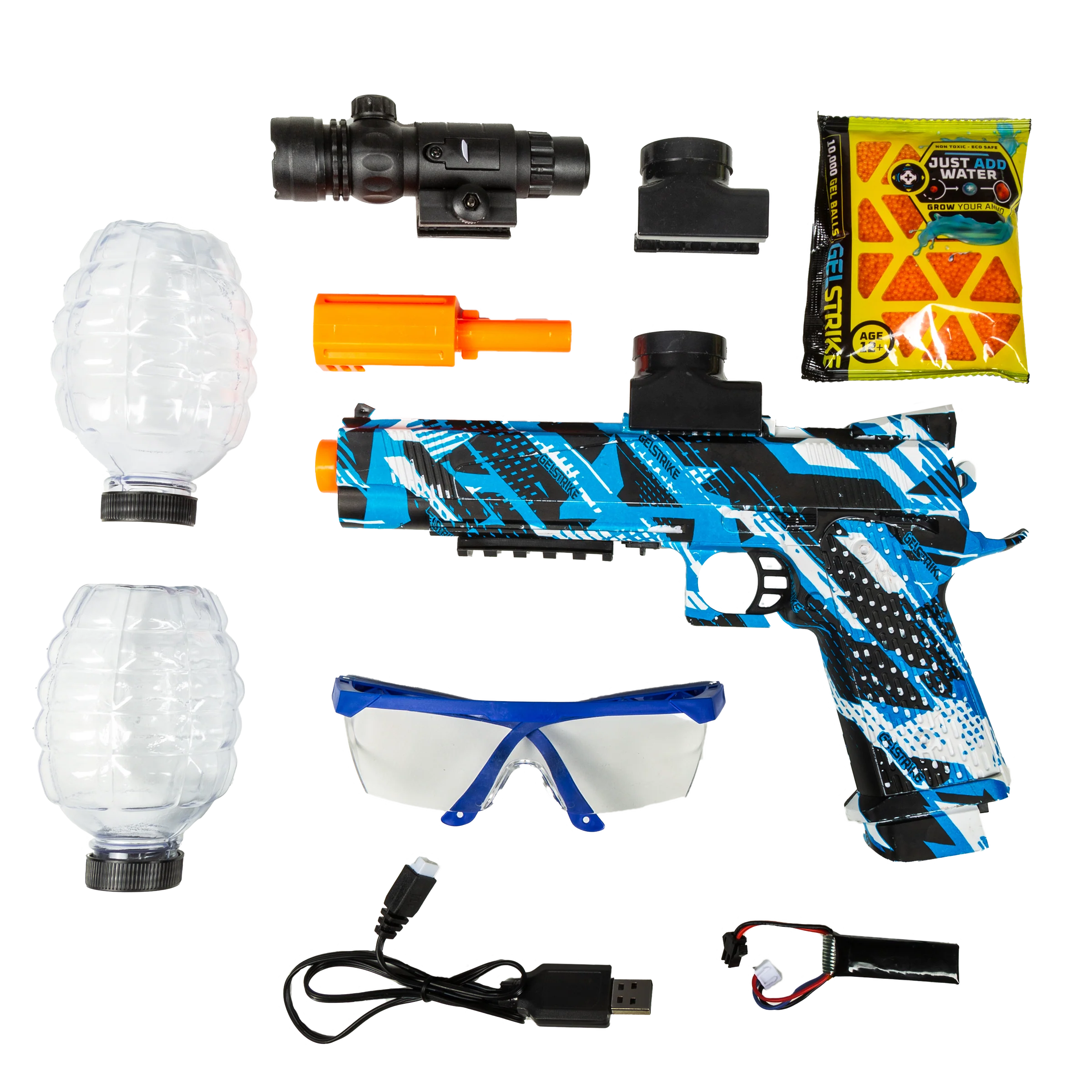 Gellyball Pistol with Laser | Rapid Gel Blaster Gelstrike | Color: Blue