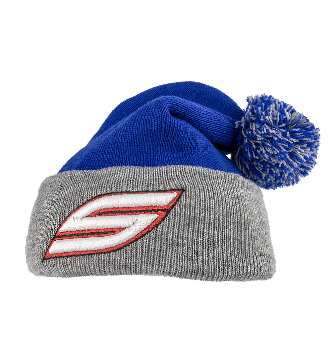 Pom Pom Beanie, Blue Gray | Social Paintball Beanies - Image 2
