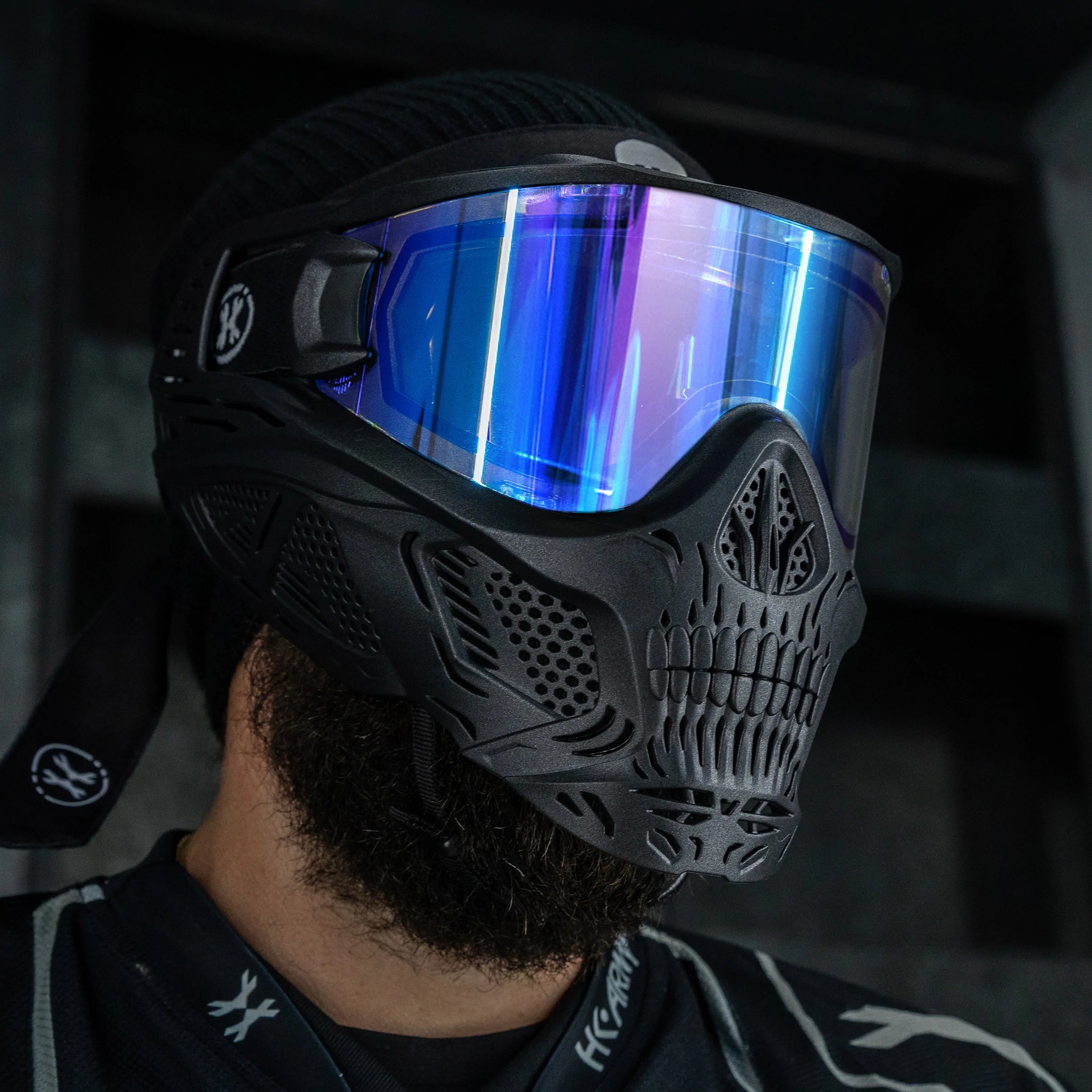 Hstl Skull Goggle "Reaper" - Black W/ Ice Lens | Paintball Goggle | Mask | Hk Army - Image 4