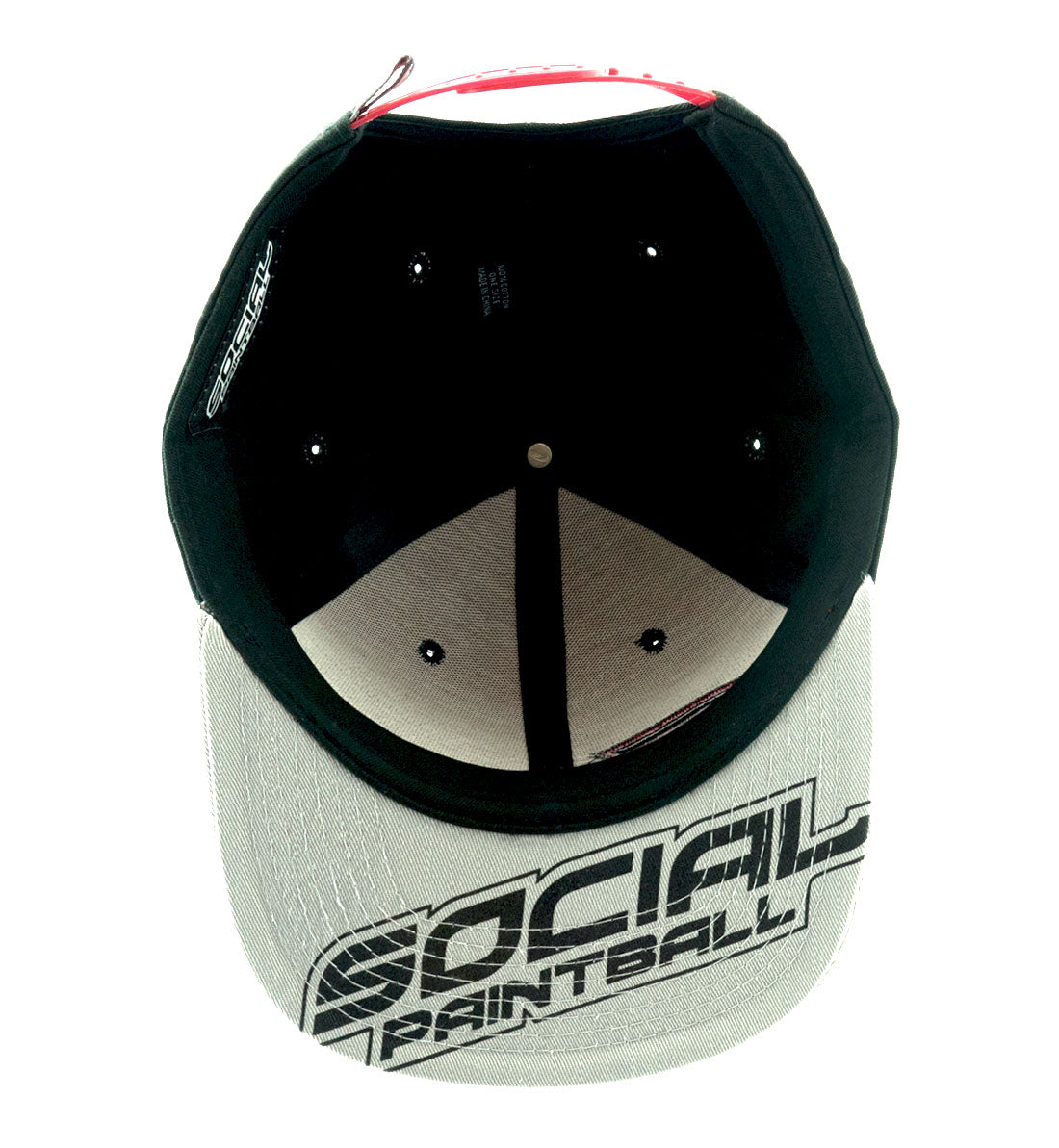 Snapback Hat, Scarlet Red Black, Gray Bill | Social Paintball | Headwear Hats - Image 3