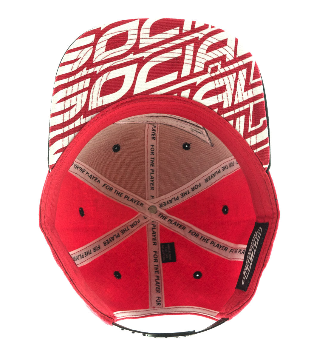 Snapback Hat, Red Black, Black S | Social Paintball | Headwear Hats - Image 3