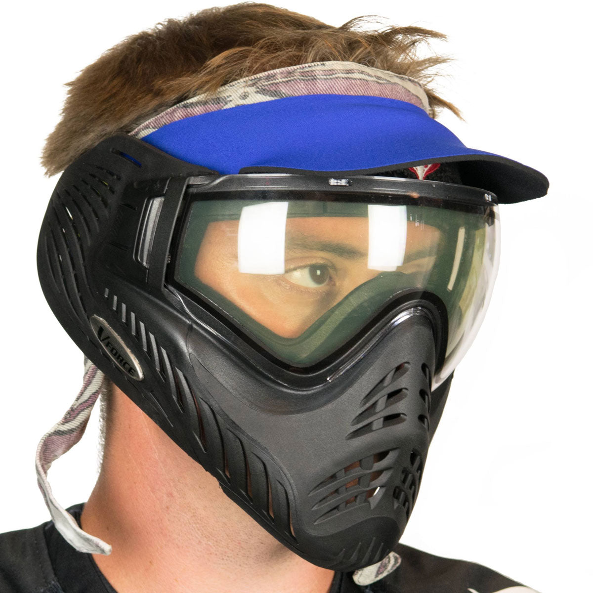 Vintage Duckbill Universal Paintball Visor, Blue Black | Social Paintball - Image 2