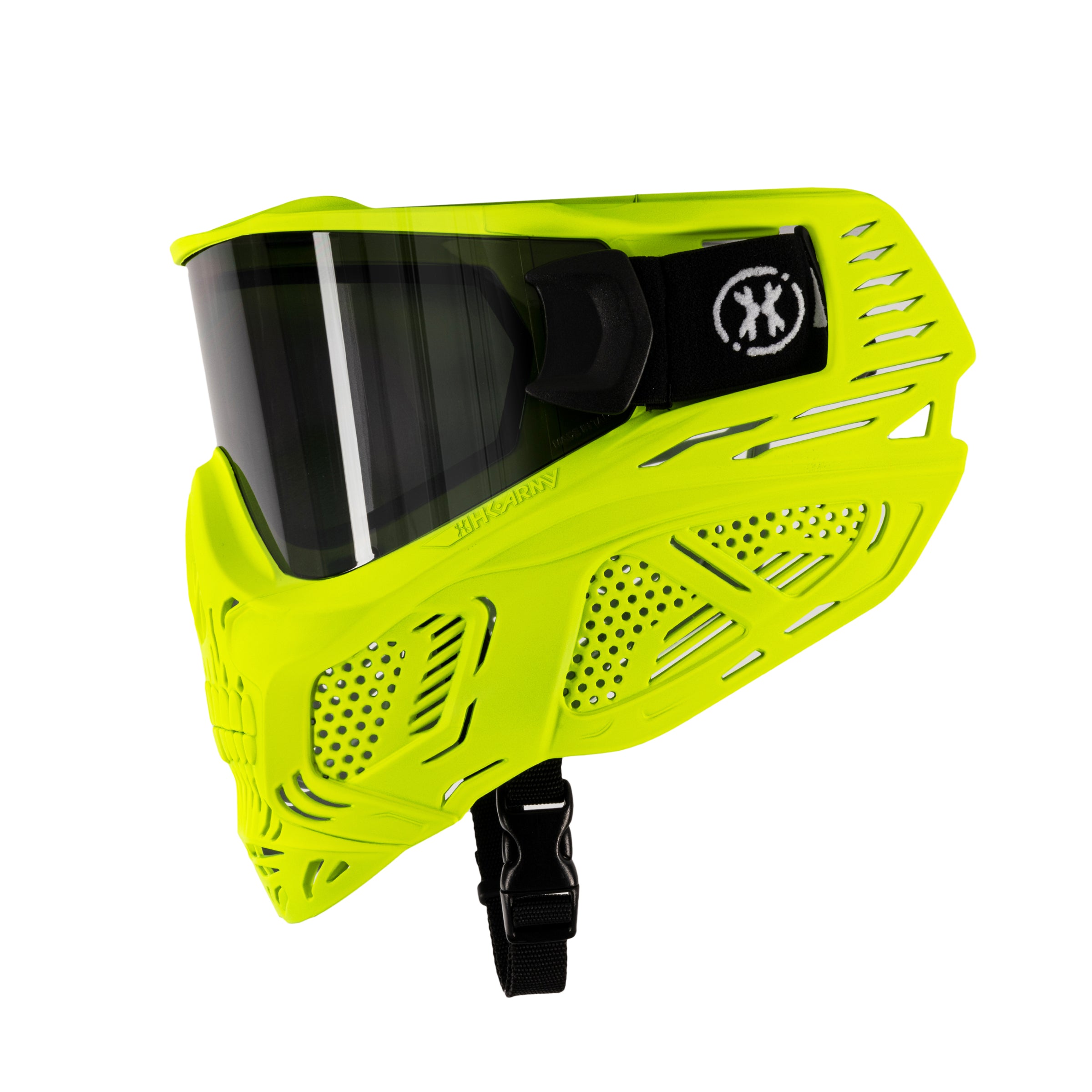 HSTL Skull Goggle "Neon Yellow" - W/ Smoke Lens | Paintball Goggle | Mask | Hk Army - Image 2